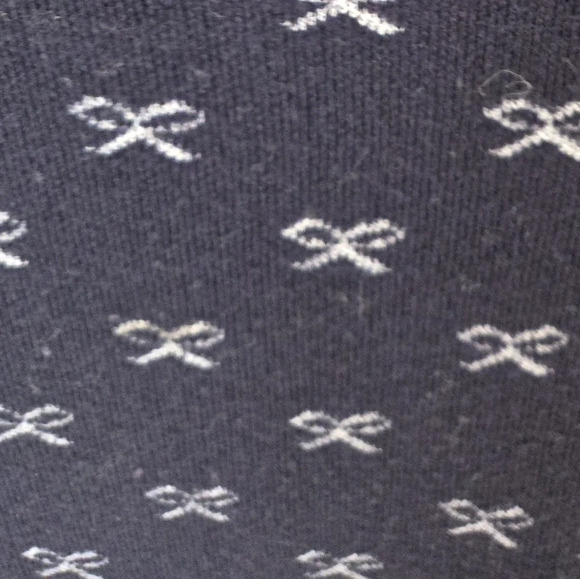 Ann Taylor navy blue 3/4 sleeve bow sweater - Picture 3 of 5